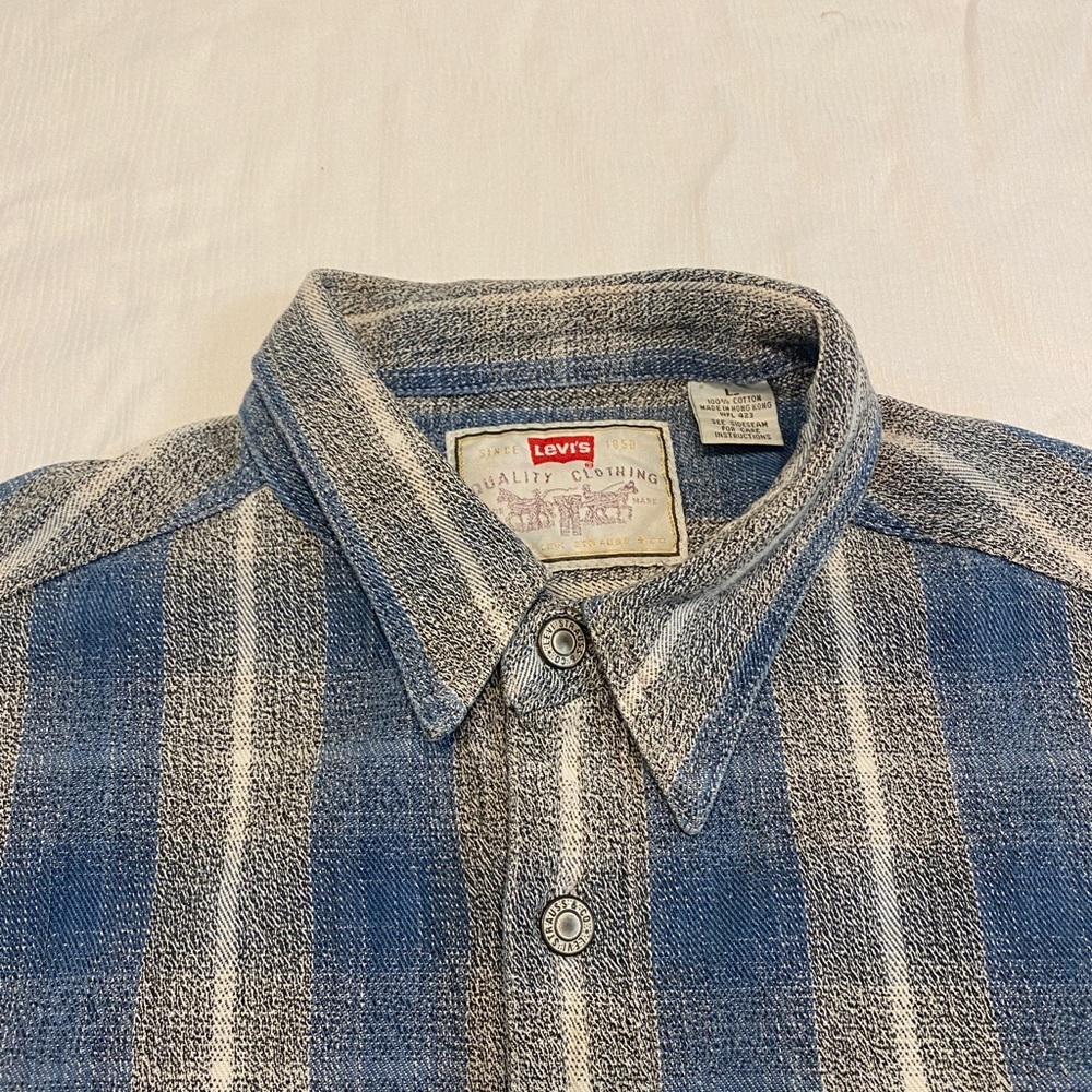 Levi’s Vintage Denim Plaid Shirt - Picture 3 of 16